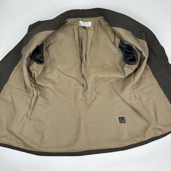 Tahari ASL Women's Brown Textured One Button Business Career Luxury Blazer 8/C38 - Picture 7 of 13